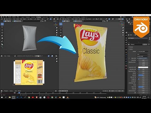 Blender Tutorial : How to create potato chips bag in blender || Packaging Tutorial