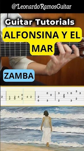 Alfonsina Y El Mar - Ariel Ramirez 🎸 || Tutorial + TABS || #zamba #guitartutorial #shorts