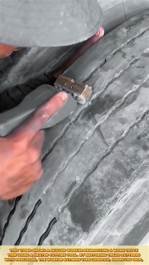 Regrooving Tire Tread for Extended Tire Lifespan #workprocess