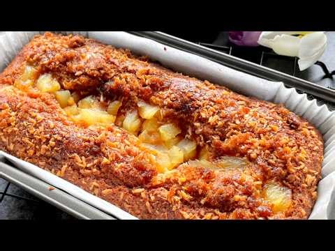 This STICKY Moist Pineapple Cake is So good 🍍 | Soft & Easy Homemade Recipe