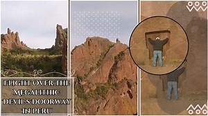 Flight Over The Megalithic Devil's Doorway In Peru