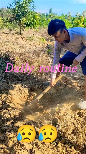 Hill Young Man Digging Hole | Extreme Hard Work in Mountains #hardwork #villagelife #shorts