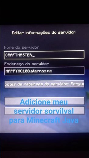 criei um servidor de Minecraft Java