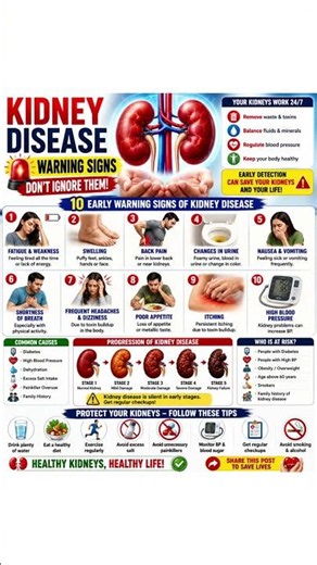 🚨 10 Warning Signs of Kidney Disease You Should Never Ignore! 😱