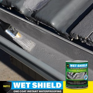 One coat instant waterproofing! Fastfix Wet Shield is a resin based, fibre re-enforced roof repair compound, that is effective on all common roofing surfaces, and can be used without a primer. Can safely be used on: ✔️ Tile and metal roofs ✔️ Concrete and brickwork ✔️ Gutters and valleys ✔️ Flashing and fascias ✔️ Downpipes and cappings | Roof Stuff
