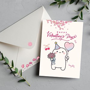 Kawaii Valentine's Day Card | Love Gift (digital Download) - Etsy