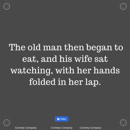 A man saw an elderly couple sitting down to lunch at a fast-food restaurant. | Comedy Company