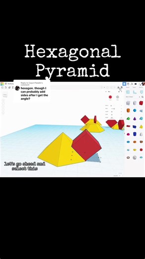 TinkerCAD Tips! Hexagonal Pyramid. #tinkercad #tinkercaddesign #tinkercadtips #tinkercadtip #onthisday