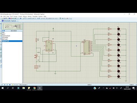 Cara membuat rangkaian Running LED (Led Berjalan) dg Software Proteus 8 menggunakan IC 555 & IC 4017
