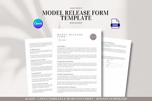 Model Release Form Template Editable Photography Consent and Usage Agreement for Commercial, Portrait, and Content Creators - Etsy