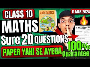 Maths Sure 20 Guaranteed Questions 🤯 Board Exam Class 10 | Maths important questions class 10