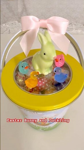 Easter Bucket Filled with Chocolates | Bunny and Duckling Easter Decor #Emy'sSimpleCraft 🧶🪢🧸