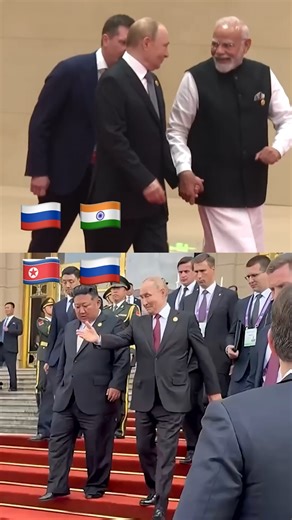 Bray Tonleu on Instagram: "🇮🇳 Putin × Modi — Strategic Respect • firm, prolonged handshakes • relaxed posture and direct eye contact • informal warmth alongside protocol • signals of long-term partnership • respect built over decades 🇰🇵 Putin × Kim Jong Un — Ceremonial Respect • formal greetings and embraces • open-car appearances • military honors and processions • symbolic gestures over words • respect expressed through ritual 🔍 What the Optics Reveal Respect isn’t universal — it’s contex