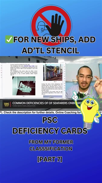 🟥[PART 7]PSC DEFICIENCIES A quick guide for Seafarers TAGS: #DOTrPH🇵🇭 #MARINAPH #MaritimeSectorWorks #maritime #ship #shipping #SEAMAN #MaritimeExcellence #marines #thirdmate #MarinoLife #marinoreels #marinoph #Marino #deck #deckcadet #deckofficer #solas #seaman #anchoring #liferaft #merchantnavy #merchantmarine #IndianSeafarers #FilipinoSeafarers #UkrainianSeafarers #RussianSeafarers #ItalianSeafarers #SeafarerLife #MaritimeIndustry#MerchantNavy #SailorsOfIndia #ShipLife #SeafarerCommunity #