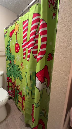 Christmas graphic shower curtain