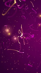 Download Vertical video - fun party and celebration motion background animation with dancing, glowing multi-colored particles of light and streamers. for free