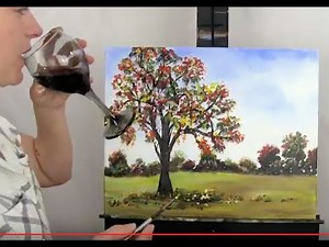 Learn to Paint Autumn Maple Tree with acrylics | Paint and Sip at Home | Step by Step tutorial