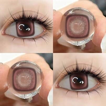 Lalens Mini Square Red 1 Pair Pack 14.2mm 6 Month Use High Elasticity Material Soft Fit No Irritation Fashion Look Lens Vivid Color Rendering Long-Lasting Moisture Lock Eye Beauty Color Contcats For Daily Streetwear Cosplay Party Festival Show | SHEIN