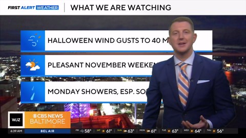 Windy Friday, nice Halloween and a pleasant weekend weather forecast for Maryland