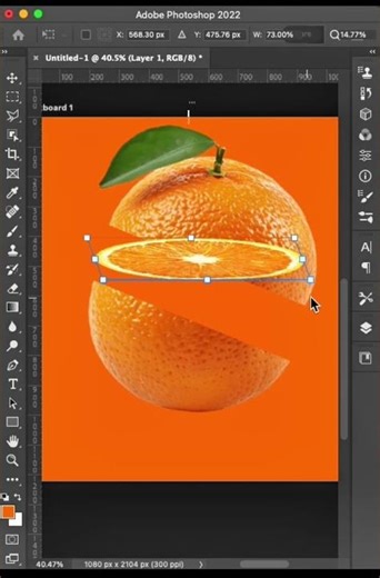 Photoshop tutorials- How to slice an orange in photoshop.#graphicdesign #designwithai #designedge