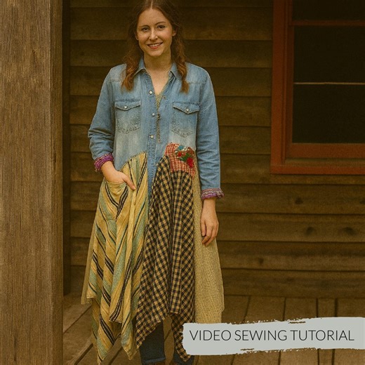 Upcycled Duster Sewing Video Tutorial (PDF Instructions) - Etsy