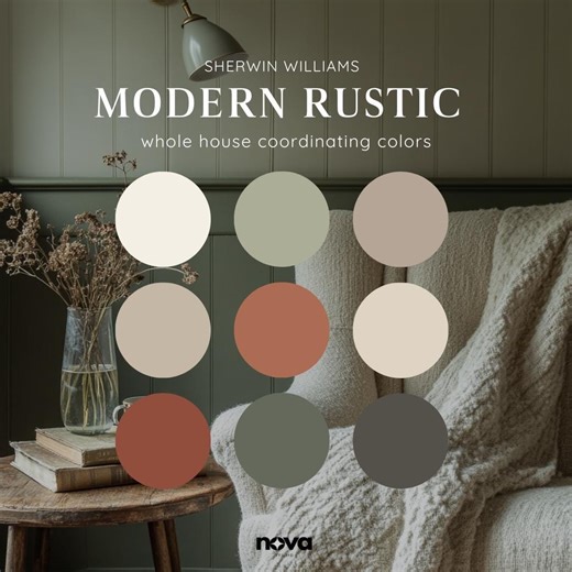 MODERN RUSTIC Sherwin Williams Inspired Home Paint Palette, Whole House Color Scheme, SW 9109 Natural Linen Coordinating Color - Etsy UK