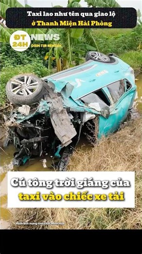 Taxi's Violent Collision with a Truck #news #traffic
