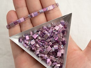 Tila Bead Custom Mix - Lavender Daze Flat Tile Beads - 12g Bead Mix - Etsy