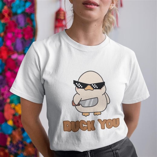 Duck You PNG, Funny Duck Shirt Design, Sassy Cartoon Duck Sublimation, Middle Finger Cartoon Art - Etsy