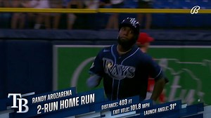 Randy CRUSHES a two-run shot to put the Rays on the board early! WATCH ➡️ https://bspts.cc/tampa-bay-rays #MLB | #RaysUp | FanDuel Sports Network Florida & Sun