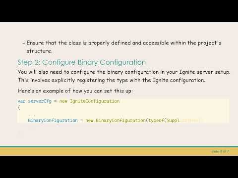 Resolving IgniteException: No matching type found for object in Apache Ignite .NET