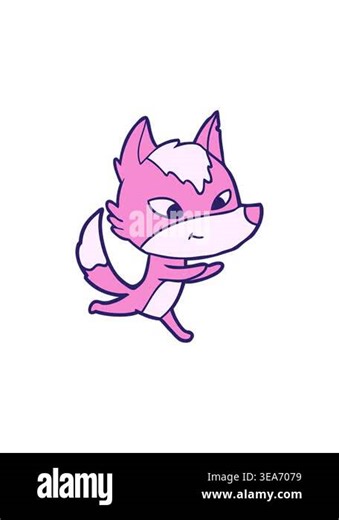 popping motion animation of friendly cartoon wolf running Stock Video Footage - Alamy
