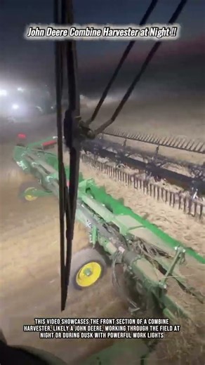 John Deere Combine Harvester at Night #innovation #farming #technology