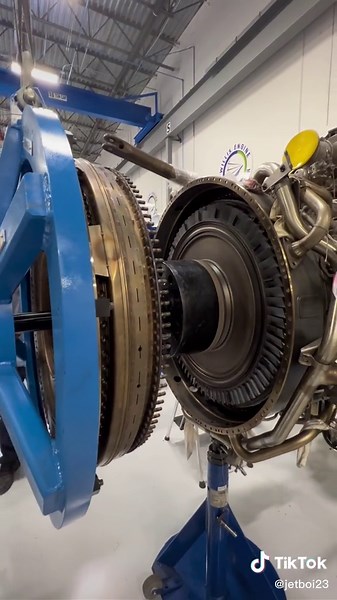 Hot section assembly to a CFM56-7B #jet #engine #engineering #aircraft #turbo #mechanic #asmr #satisfying #diy #fyp #goviral #learnontiktok