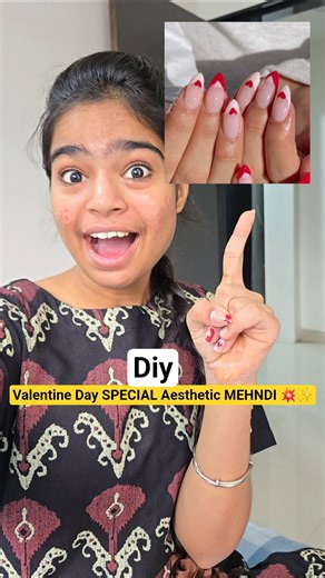 Valentine Day SPECIAL NAILS 💥✨️ #shorts #minivlog #ashortaday #trending #vlog #diy #mehndi #nails