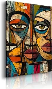 DIACEES African Abstract Wall Art African Modern Tribal Mask Wall Decor Symbol Culture Canvas Poster Mixed Tones Graffiti Picture Perfect for Bedroom Living Room Wall Decor (24x36in Canvas)
