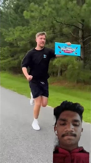 Running With Bigger And Bigger Feastables #mrbeast #shorts #trending