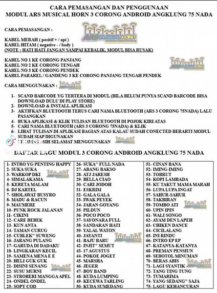 Daftar Lagu 3 Corong Android 75 Nada