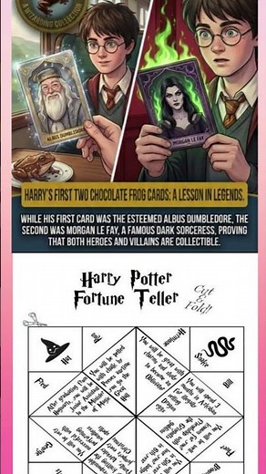 Harry Potter Chocolate Frog Cards Trivia & Printable Fortune Teller Template