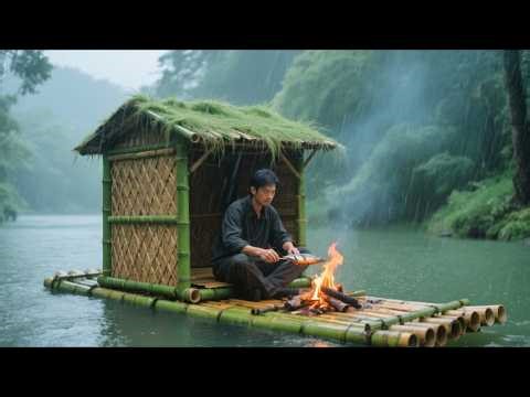 A Floating Bushcraft Shelter on the Wild River