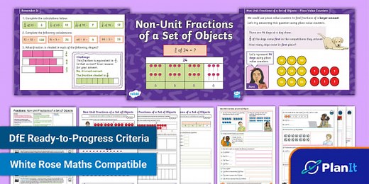 PlanIt Maths Year 3 Fractions Lesson Pack 15: Non-Unit Fractions of a Set of Objects