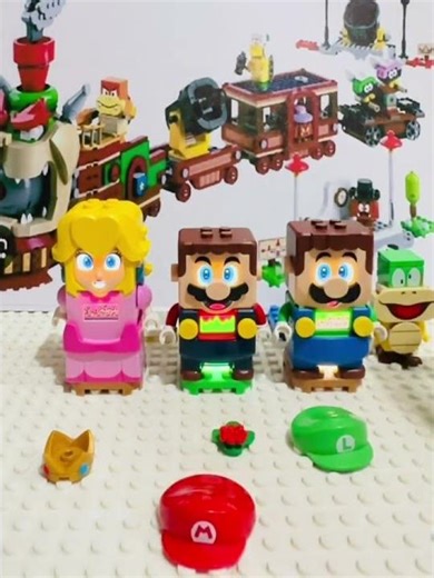 Lego Mario and Lego Peach Want to returned their suit #shorts #funny #mario #asmr #toys #fyp P37