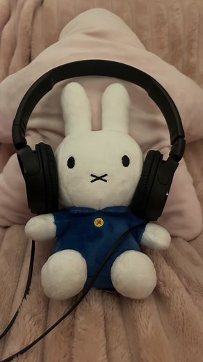 miffy listens to frank, in headphones that are too big #miffy #miffyandfriends #miffybunny #frankocean #whiteferrari