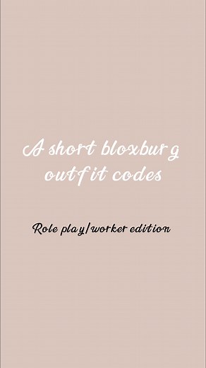 Bloxburg outfit codes! worker/role play edition-gremlin4- #fyp #viral #roblox #bloxburg #codes #blowup #foryou