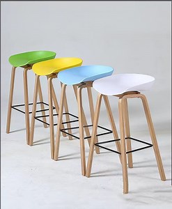[Hot Item] Bar Plastic Dining Chair Living Room Hotel Home Office Wooden Bar Stool