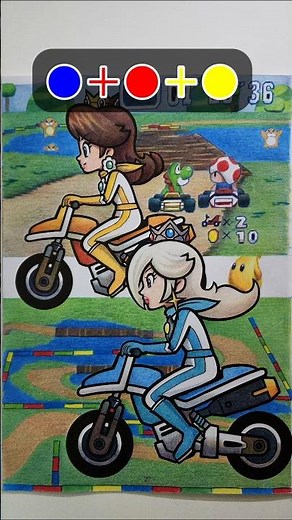 Coloring Rosetta Daisy with only 3 colors! #Yoshi #rosalina #daisy #mariobros #Mario #hatsunemiku...