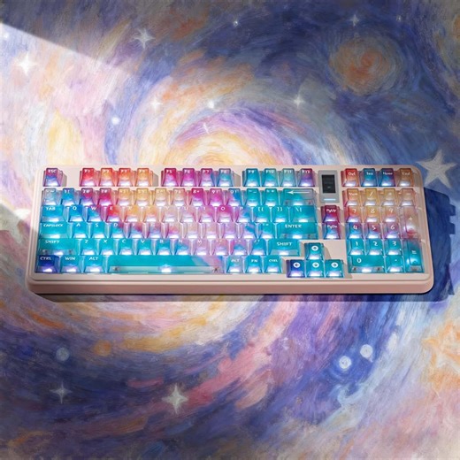 Nebula Rainbow Frosted PC Keycaps, Cherry Profile, 119 Keys, UV Printed, MX Switches - Etsy