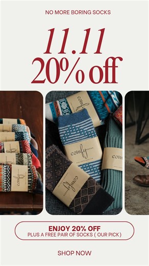 🔥 11.11 Mega Sale – 20% OFF 1 FREE Pair! Celebrate 11.11 the comfy way! Enjoy 20% OFF sitewide and get 1 free surprise pair (our pick!) with every order. Good vibes, bold socks, and cozy feet await 🧦✨ 👉 Shop now at comfy-socks.com 🎟 Code: SINGLE20 | ComfySocks