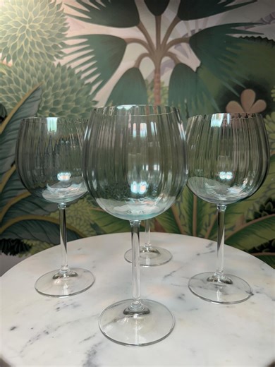 Galway Crystal Green Globe Balloon Wine Glasses, Set of 4, Irish Crystal Stemware. - Etsy