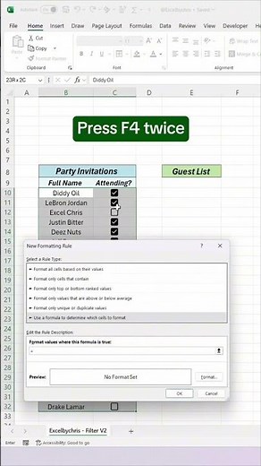 👉 how to build a guest list in excel using functions